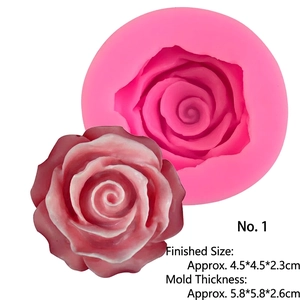 3D rose silicone mold for chocolate and fondant cakes with realistic petal textures