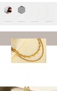 Macro shot of double-layered 18K gold-plated stainless steel pig nose chain necklace