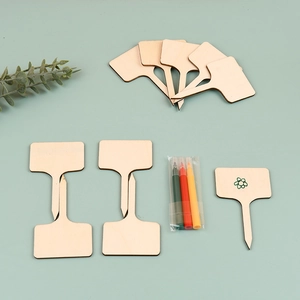 Unfinished Wooden Plant Labels DIY Blank Garden Tags With Marker Pens For Graduation Wedding Potted Herbs Flowers Wood Stakes