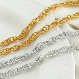 Chunky Interlocking Woven Chain Necklace And Bracelet Stainless Steel Hip Hop Punk Unisex Minimalist Jewelry