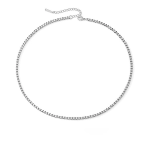Polished titanium steel box chain necklace with adjustable lobster clasp for women