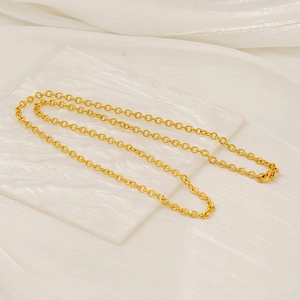 Minimalist Cable Chain Necklace 18K Gold Plated Stainless Steel Unisex Hip Hop Punk Fashion Jewelry Waterproof Anti Tarnish