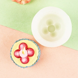 3D-Erdbeerkuchen-Silikonform für DIY Duftkerzen und Schokolade-Dessert-Dekorationen