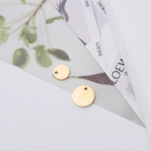 Breloques Rondes Polies Miroir Acier Inoxydable Plaqué Or 18K Pendentifs À Trou Unique Pour Création De Bijoux DIY Minimaliste
