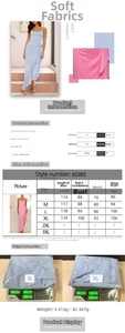 Tableau des tailles pour robe à volants dos nu avec mesures longueur, buste, taille et hanches