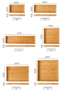 Detailed size guide for Nordic ceramic snack bowls with various bamboo tray dimensions