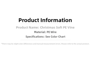 Detailed product specifications for Norfolk Christmas garland made of PE and iron wire