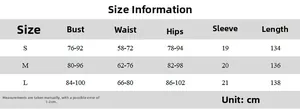 Detailed size chart for yoga jumpsuit with measurements in cm for S, M, and L sizes