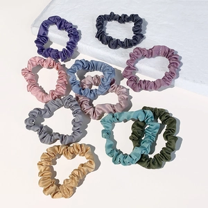 Elastic Satin Satin Scrunchies Large Hair Rings Solid Glossy Hair Ties For Women Elegant French Style Ponytail Holders