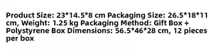 Detailed specifications of the musical Christmas lantern including size, weight, and packaging