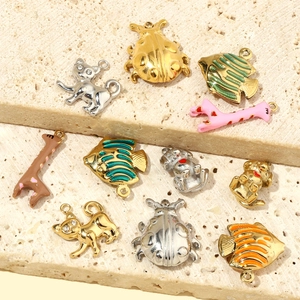 French style colorful enamel animal charms in gold and silver finish for DIY jewelry