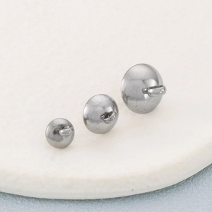 Three sizes of silver stainless steel earring bases with hanging loops for DIY jewelry