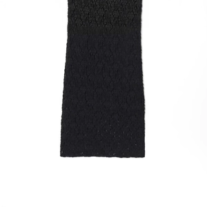 Elegant off-shoulder black maxi dress with delicate lace texture and long sleeves