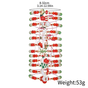Set di 12 braccialetti natalizi intrecciati con ciondoli a forma di Babbo Natale