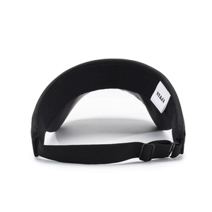 Adjustable black sun visor hat with breathable mesh lining for outdoor sports and running