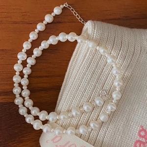 Elegant Gradient Artificial Pearl Necklace With 925 Sterling Silver Clasp Korean Style Minimalist Jewelry For Women