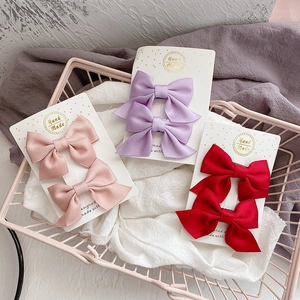 Barrettes à cheveux avec nœuds en satin faits main en rose, violet et rouge pour filles