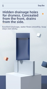 Detail showing hidden drainage holes and matte texture on two minimalist soap boxes