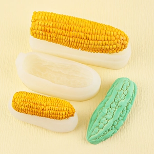 Stampi in silicone 3D a forma di mais e melone amaro per mousse, candele e saponi DIY