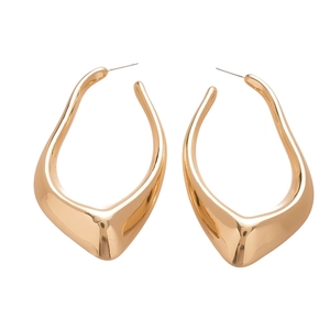 Boucles d'oreilles géométriques dorées irrégulières avec design abstrait et ajouré