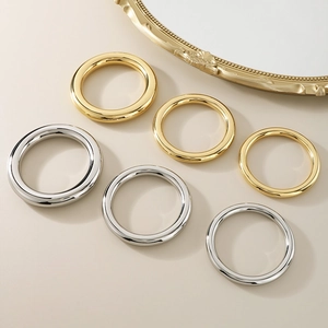 Polierte 18K Gold und Silber Edelstahl-Armreifen in 8mm, 10mm und 13mm Breite für Damen