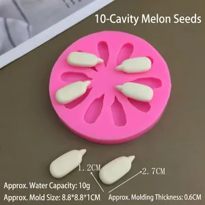 Détail macro d'un moule en silicone 10 trous de graines de tournesol pour fondant et gâteaux