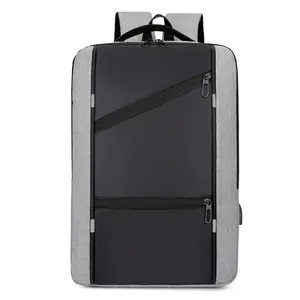 Business Laptop Backpack Oxford Waterproof Anti Theft With USB Charging Port Reflective Strip Large Capacity Rucksack Men