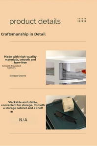 Close-up of clear desk storage drawers with rounded corners and non-slip top grooves