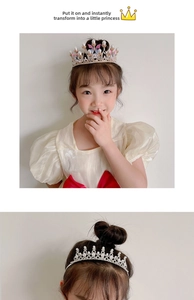 Detailed view of sparkly crystal princess tiaras and headbands for girls' parties