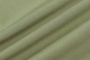 Close-up macro of olive green ribbed knit fabric showing vertical elastic texture