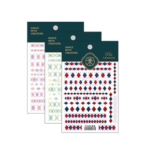 Pro Tensor red argyle nail stickers with thin adhesive backing for DIY manicure art