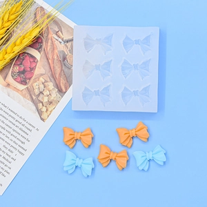 Moule en silicone à six nœuds papillon pour chocolat fondant et décoration de gâteaux