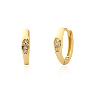 925 Sterling Silver Hoop Earrings For Women With Zircon Irregular Geometric Huggie Small Tiny Minimalist Jewelry