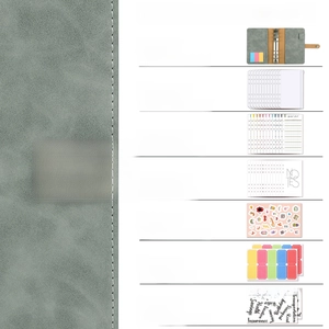 Detailed A6 budget binder set with 12 zipper pockets and monthly planning sheets