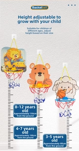 Adjustable height basketball hoop for kids with cartoon backboards for ages 3 to 12
