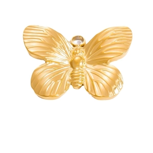 Polished 18k gold butterfly pendant accessory for DIY jewelry necklaces and bracelets