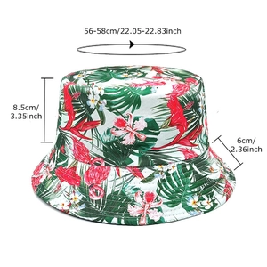 Chapeau bob pliable pour femme avec imprimé tropical fleuri et détails de taille précis