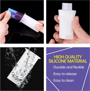 Close-up of flexible silicone resin mold for lighter cover with sample star pattern