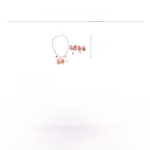 Detailed size specifications for bowknot pearl necklace and earring jewelry set