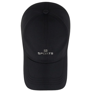 Casquette de baseball unisexe respirante à séchage rapide noire avec logo R SPORTS