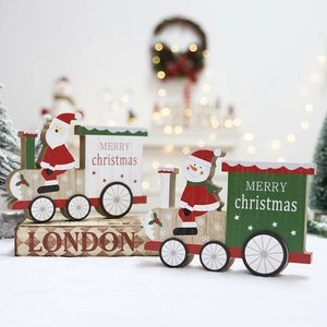 Wooden Christmas Letter Sign Santa Snowman Car Desktop Ornament Festive Window Decoration Xmas Tree Hanging Craft
