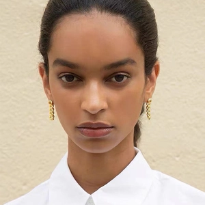 Stainless Steel Chain Tassel Drop Earrings For Women French Style Geometric Minimalist Minimalist Jewelry Gold Silver