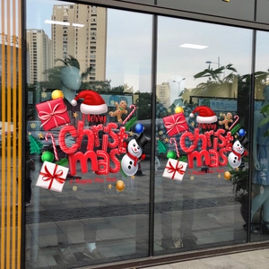 Christmas Window Stickers Static Cling PVC Decals Double Sided 3D Effect For Glass Showcase Home Holiday Festive Decoration