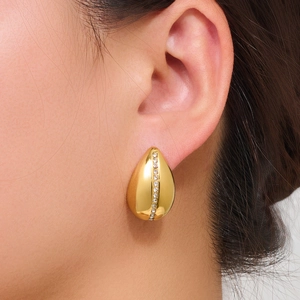 Stainless Steel Earrings 18K Gold Plated Vintage Geometric Faux Artificial Pearl Zircon Studs For Women Elegant Fashion Jewelry