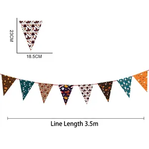 Détails de la bannière d'Halloween de 3,5m avec dimensions des drapeaux de citrouilles