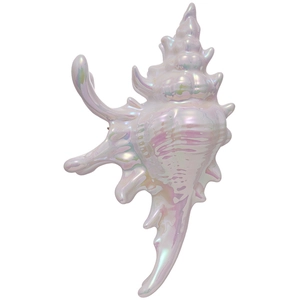 Iridescent acrylic seashell hair claw clip with pearl finish for elegant beach styling