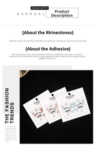 Detailed view of self-adhesive acrylic face gems with Phthalates 6P safety certification