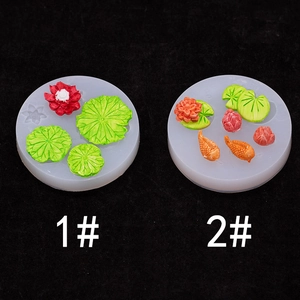 Silicone Mold Lotus Flower Lotus Leaf Koi Carp For Resin Clay Fondant Cake Chocolate Baking Decorating DIY Craft