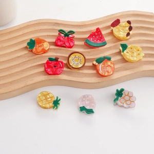 Fresh fruit series PVC hair claws featuring strawberry and cherry designs for women