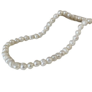 Elegant natural baroque freshwater pearl necklace with unique organic textures for women